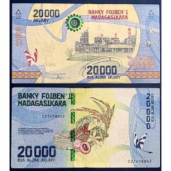 Madagascar P.104, TTB, Billet de 20000 Ariary 2017 Usine pétrolière