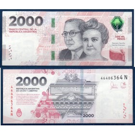 Argentine Pick N°368b, TTB, Billet de banque de 2000 Pesos 2023