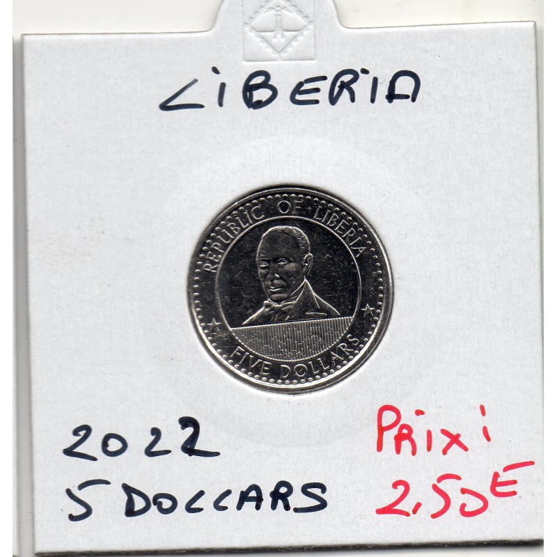 Libéria 5 Dollars 2022 FDC, KM.1083 Edward James Roye Libéria 5 Dollars 2022 FDC, KM.1083 Edward James Roye