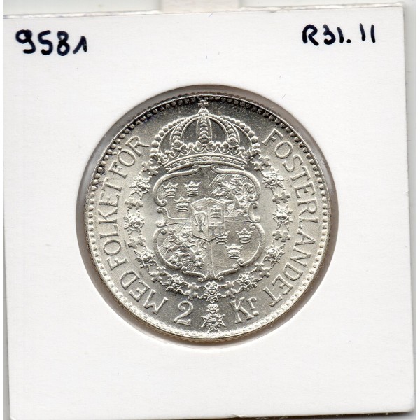 Suède 2 kronor 1938 Spl, KM.787 Gustaf V