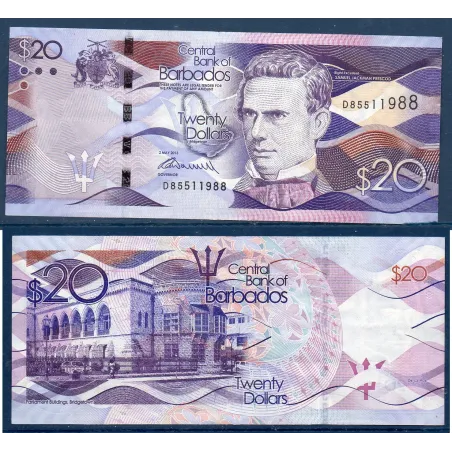 Barbade P.76a, Sup Billet de 20 dollars 2013 Samuel Jackman Prescod