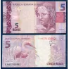 Bresil P.253d, TTB Billet de 5 reais 2010 rose