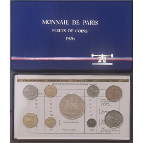 Coffret FDC Fleur de coin France 1976 pièces de monnaies en Franc