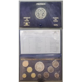 Coffret FDC Fleur de coin France 1979 sans ailes pièces de monnaies en Franc
