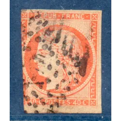 Timbre France Yvert No 5 Type Cérès 40c Orange Oblitéré