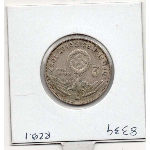 Allemagne 2 reichsmark 1937 G, TTBKM 93 pièce de monnaie