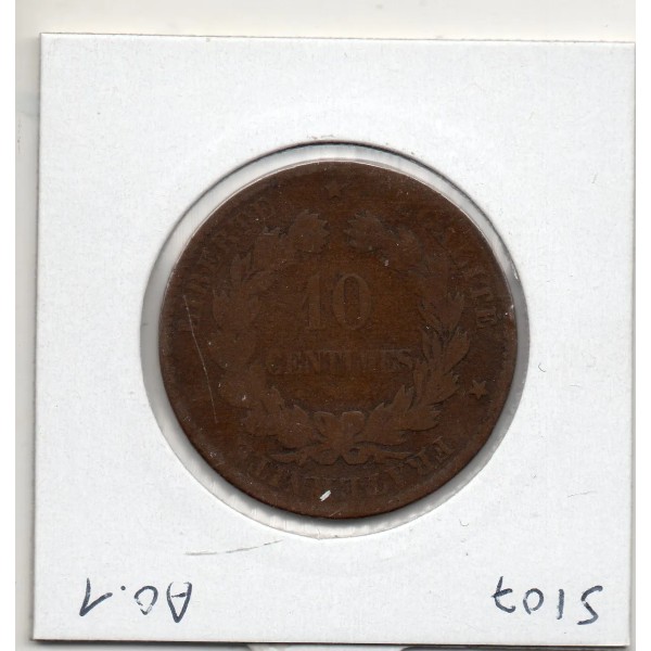 10 centimes Cérès 1870 A moyen Paris B, France pièce de monnaie