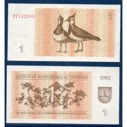 Lituanie P.39, neuf Billet de 1 Talonas 1992 hérons
