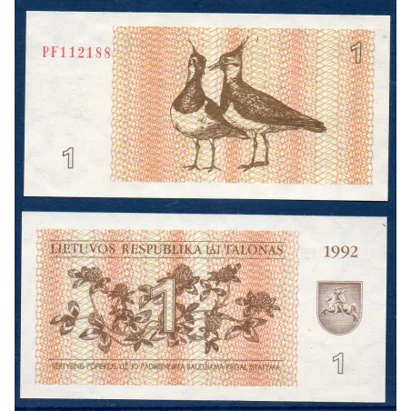 Lituanie P.39, neuf Billet de 1 Talonas 1992 hérons