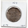 Demi Franc au col plat 1587 E Tours Henri III TB pièce de monnaie royale