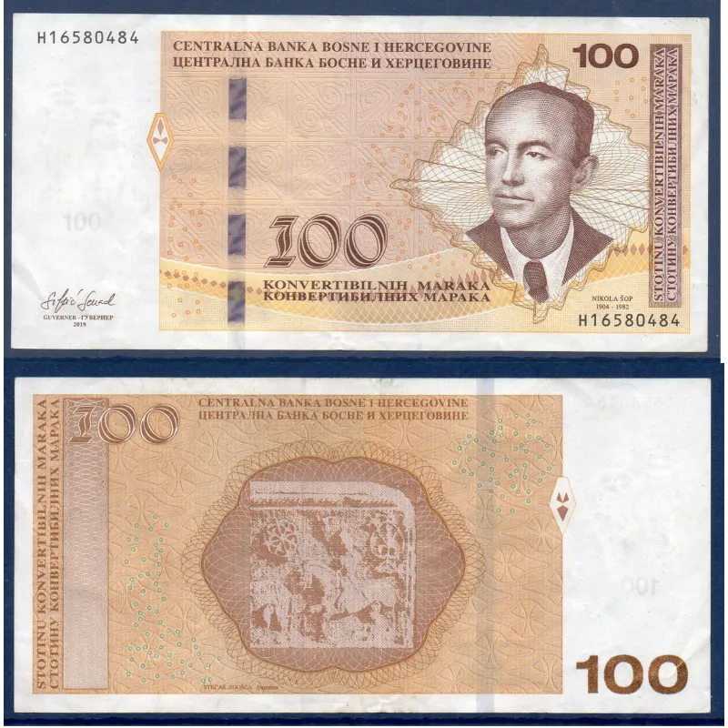 Bosnie P.86c, TTB Billet de 100 Mark Convertible 2019 Nikola Sop Bosnie P.86c, TTB Billet de 100 Mark Convertible 2019 Nikola Sop