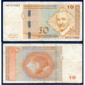 Bosnie P.81c, TB Billet de 10 Mark Convertible 2019 Aleksa Santic