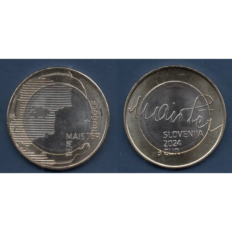 Pièce 3 euros Slovénie 2023 Rudolf Maister Pièce 3 euros Slovénie 2023 Rudolf Maister