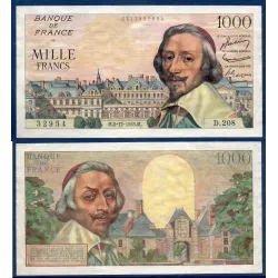 1000 Francs Richelieu, TTB, 1.12.1955 Billet de la banque de France
