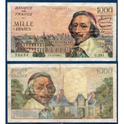 1000 Francs Richelieu, TB, 2.11.1956 Billet de la banque de France