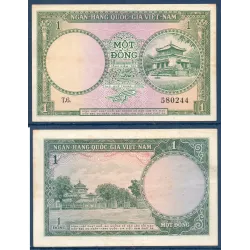 Viet-Nam Sud P.1a, TTB Billet de 1 dong 1956 Parc Zoologique Saigon