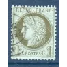 Timbre France Yvert No 50a Type Cérès 1c vert-bronze Oblitéré CaD type 17