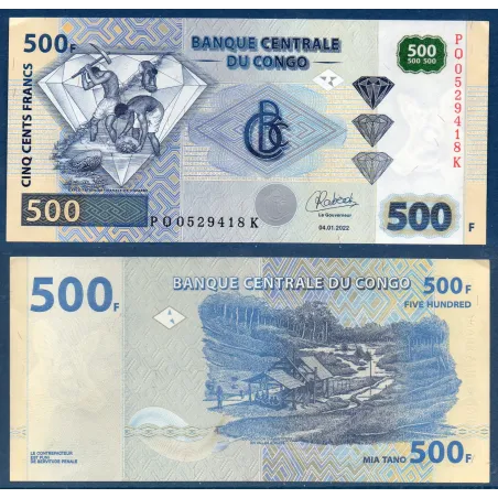 Congo P.96Cb, TTB Billet de 500 Francs 2022 Orell