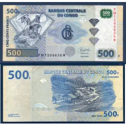 Congo P.96d, TTB Billet de 500 Francs 2022 Diamants
