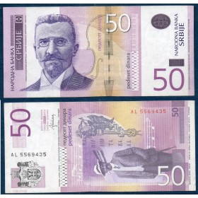 Serbie P.56b, TTB Billet de 50 Dinara 2014 Stojanovic Mokranjac