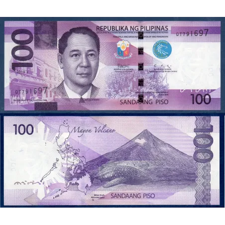 Philippines P.222h, Sup, Billet de 100 Piso 2022 Manuel Roxas