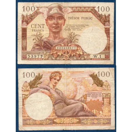 100 Francs  trésor Français, B, 1947 Billet du trésor territoires occupés