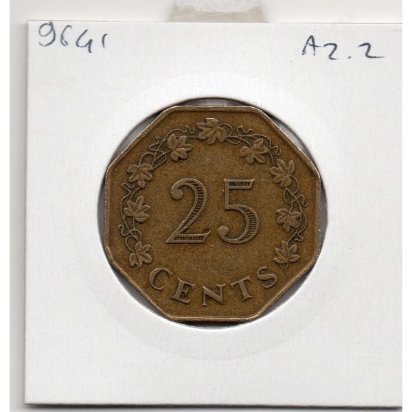 Malte 25 cents 1975 TTB, KM.29 Bateau
