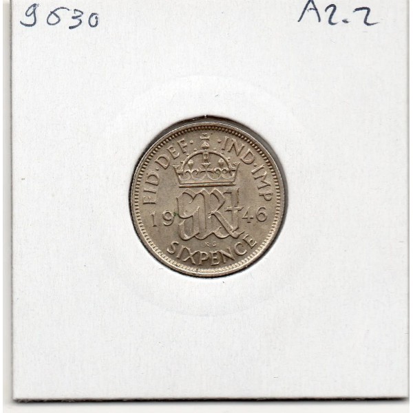 Grande Bretagne 6 pence 1946 Spl, KM 852 pièce de monnaie