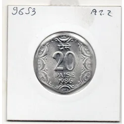 Inde 20 Paise 1986 * Hyderabas Spl, KM.44 Hexagonale