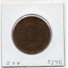 Uruguay 2 Centesimos 1869 TTB, KM.12 Soleil
