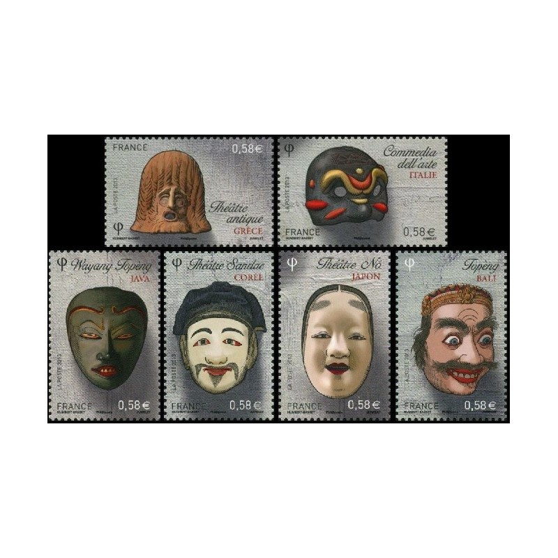 Timbre France Yvert No 4803-4808 masques de théatre