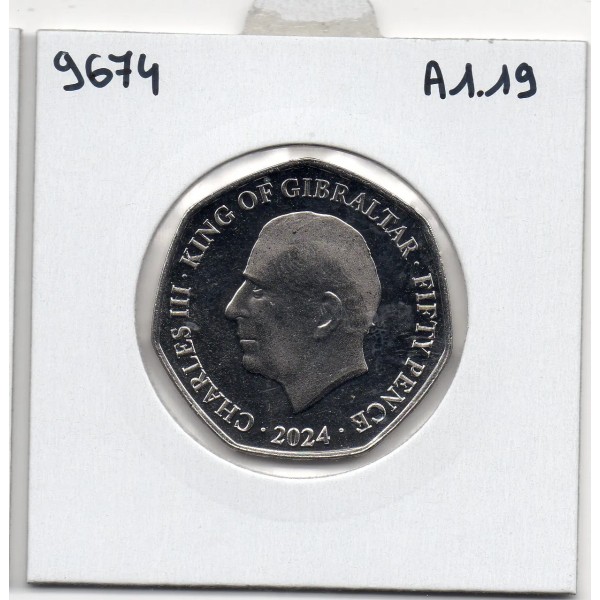 Gibraltar 50 Pence 2024, FDC, Pièce Couronnement