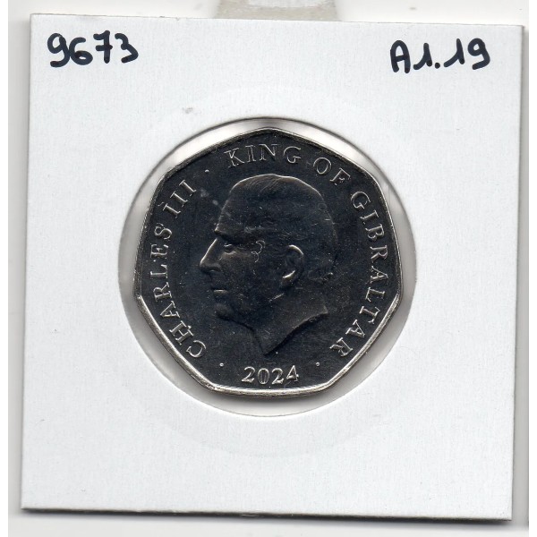 Gibraltar 50 Pence 2024, FDC, Pièce Noël