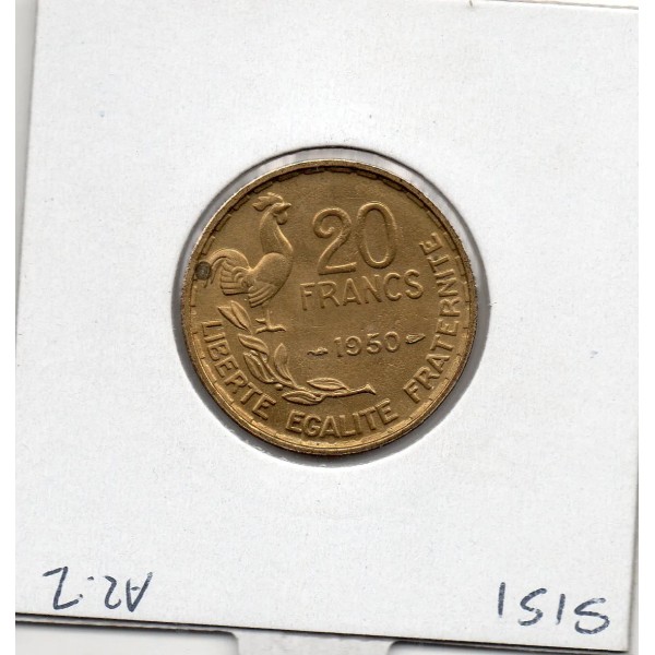 20 francs Coq Georges Guiraud 3 faucilles 1950 Sup+, France pièce de monnaie