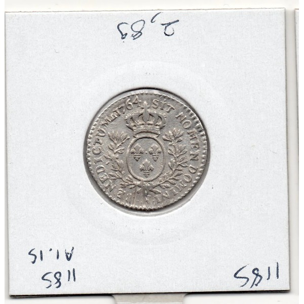 1/10 Ecu au bandeau 1765 N Montpellier TTB Louis XV pièce de monnaie royale