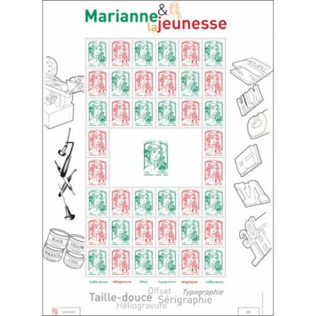 Bloc Feuillet Yvert F4774A Marianne de la jeunesse Multitechnique