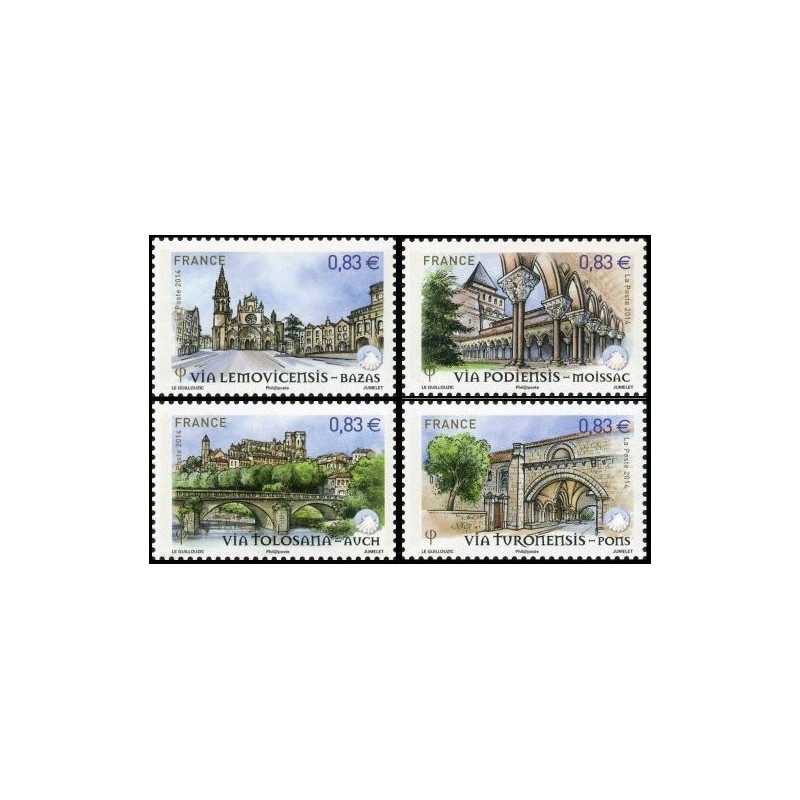 Timbre France Yvert No 4838-4841 Les chemins de Saint jacques