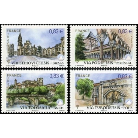 Timbre France Yvert No 4838-4841 Les chemins de Saint jacques