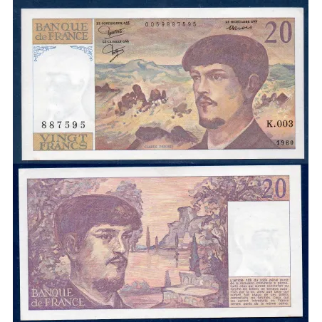 20 Francs Debussy, Spl, 1980 Billet de la banque de France
