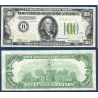 Etats Unis P.433L New York, TTB Billet de 100 dollars 1934 Sceau vert clair série B