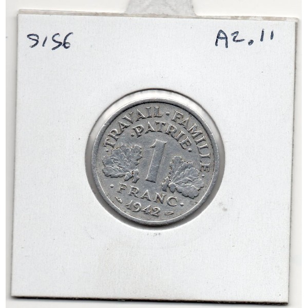 1 franc Francisque Bazor Fautée 1942 Lourde Frappe presque médaille TTB, France
