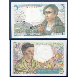 5 Francs Berger, Sup+, 22.7.1943 Billet de la banque de France