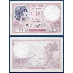 5 Francs Violet, Spl, 14.9.1939 Billet de la banque de France