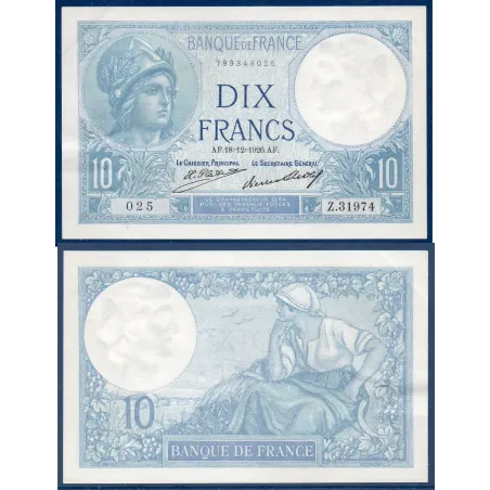10 Francs Minerve, Sup, 18.12.1926 Billet de la banque de France