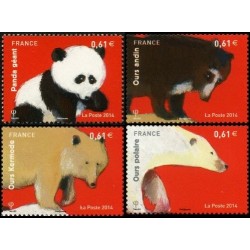 Timbre France Yvert No 4843-4846 Série Nature, les ours