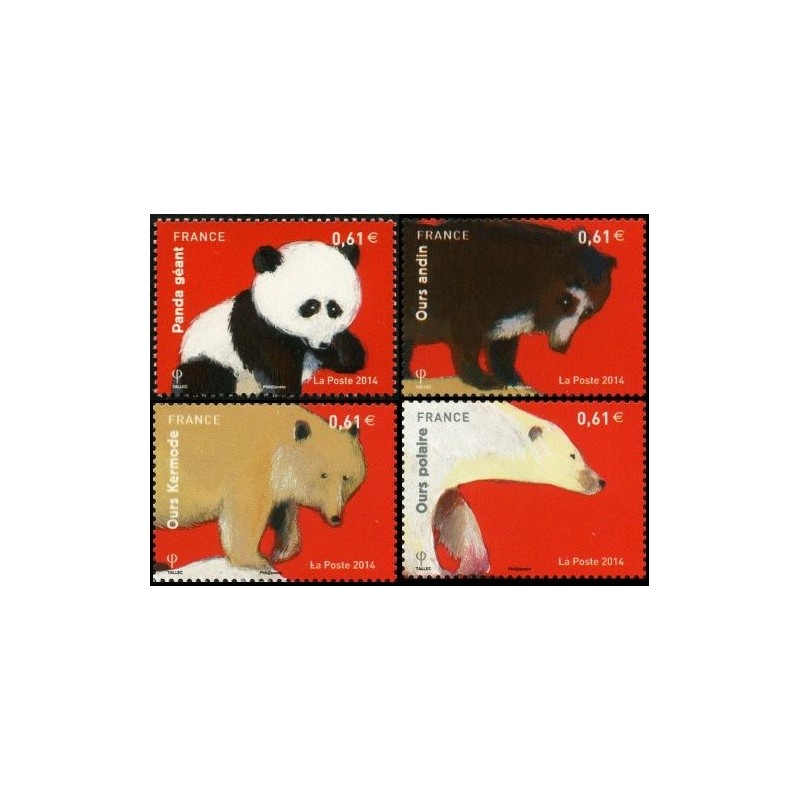 Timbre France Yvert No 4843-4846 Série Nature, les ours