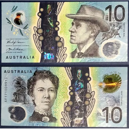 Australie P.63 TTB, Billet de 10 Dollars 2017 Barton et Gilmore