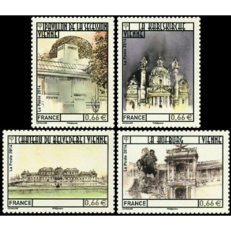 Timbre France Yvert No 4853-4856 Capitales européenes Vienne