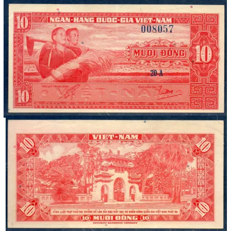 Viet-Nam Sud P.5, TTB Billet de 10 dong 1962 Paysans