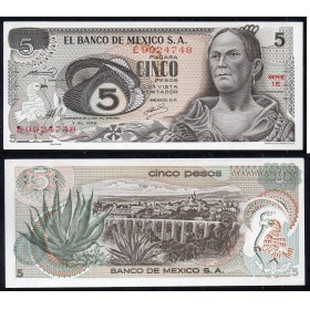 Mexique Pick N°62a, Spl Billet de 5 pesos 1969 Dona Josefa Ortiz